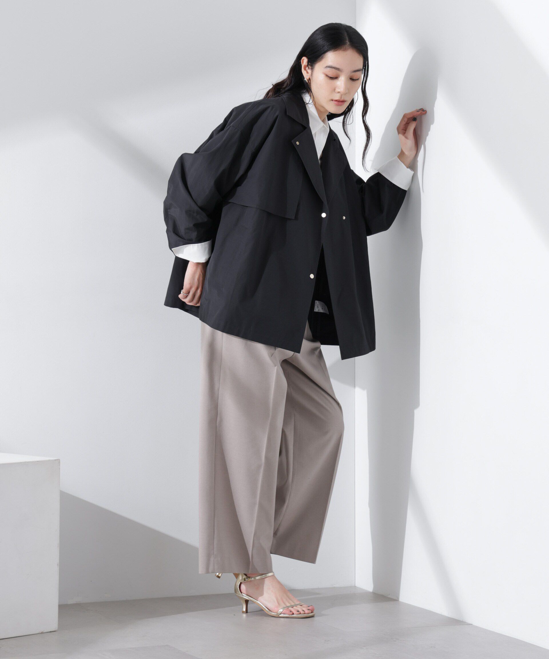 nano･universe「ミドル丈ワイドラフトレンチ」|その他|