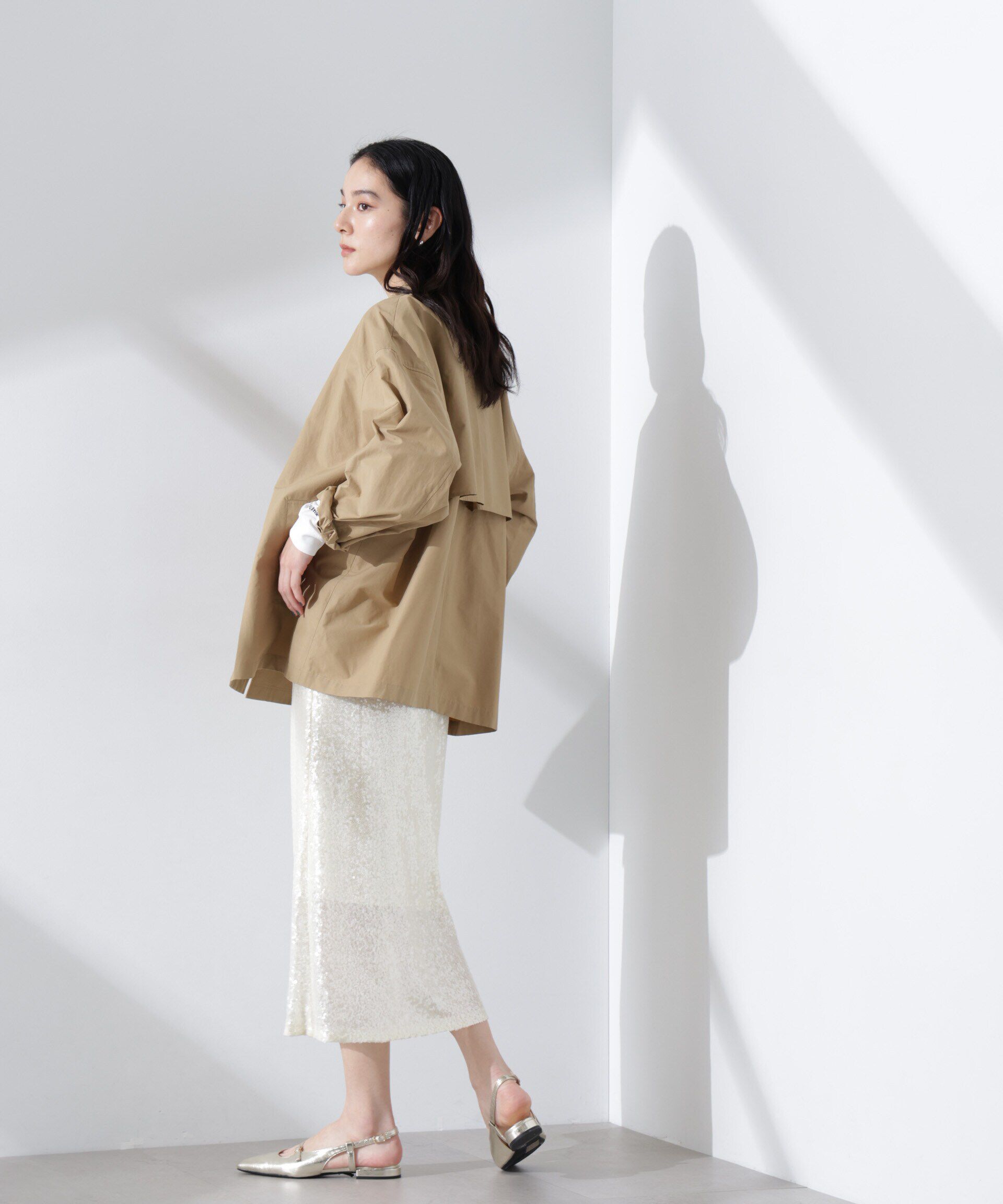 nano･universe「ミドル丈ワイドラフトレンチ」|その他|