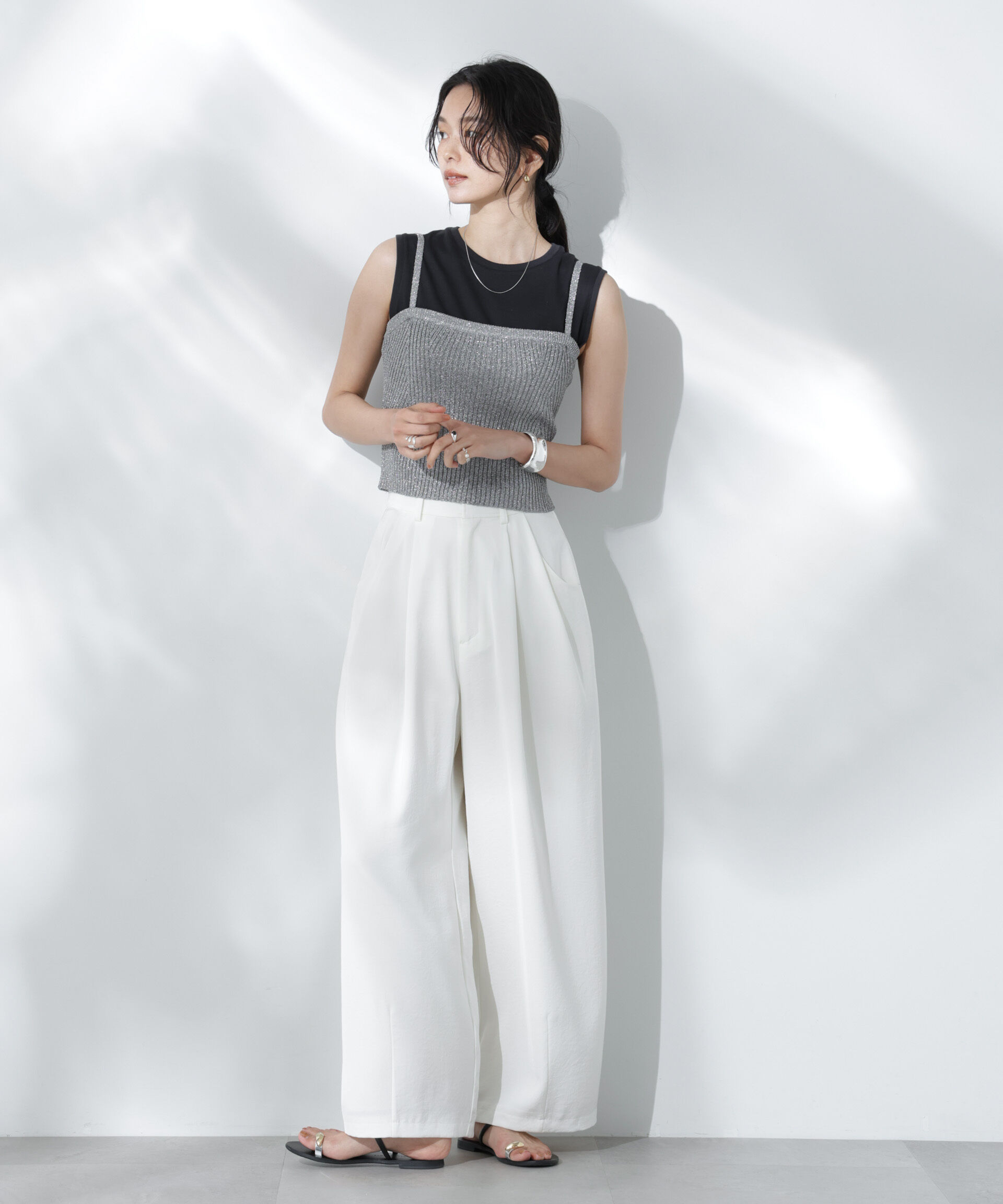 nano･universe「Anti Soaked(R) 汗染み防止ノースリーブTシャツ」|Tシャツ・カットソー|