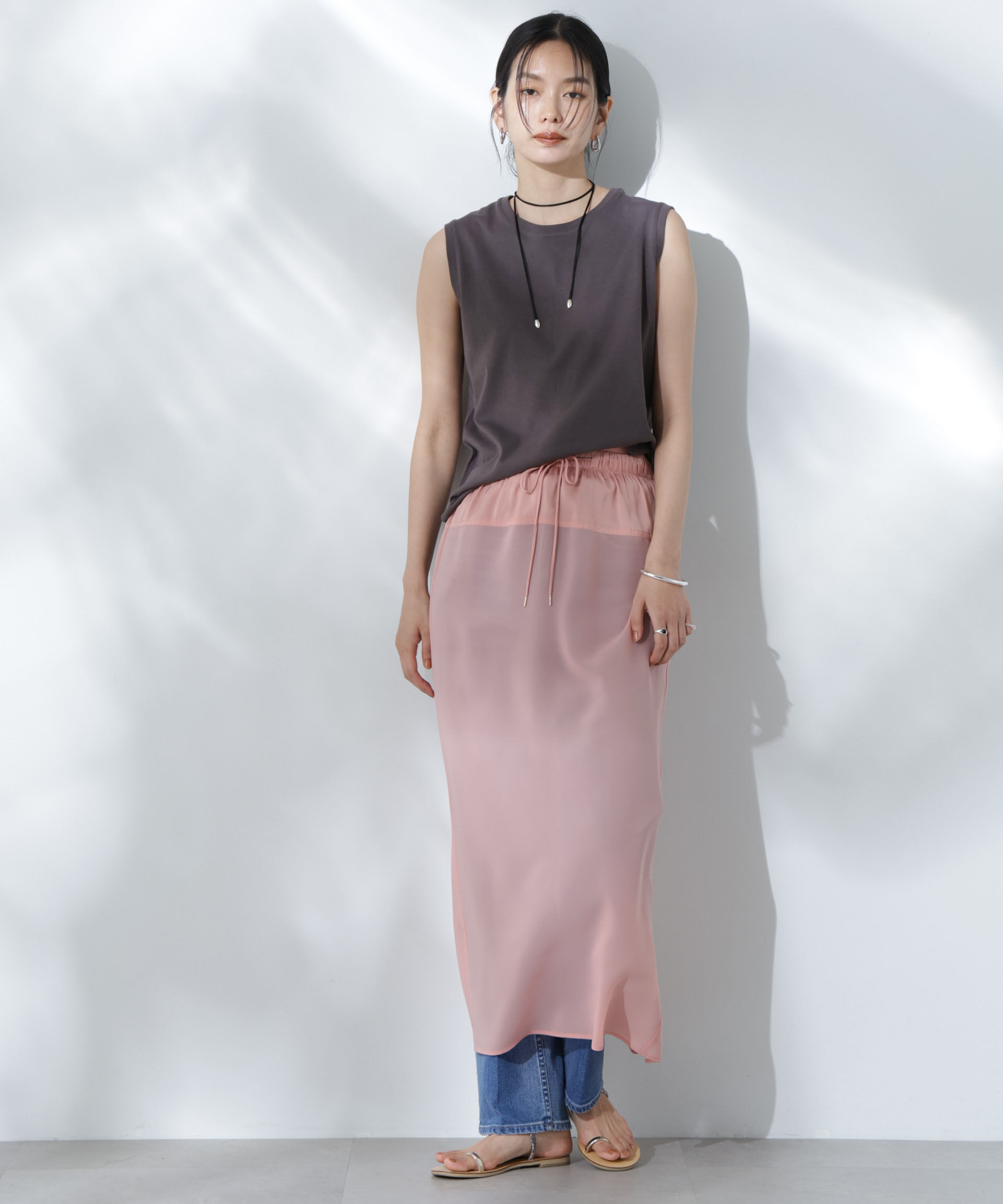 nano･universe「Anti Soaked(R) 汗染み防止ノースリーブTシャツ」|Tシャツ・カットソー|