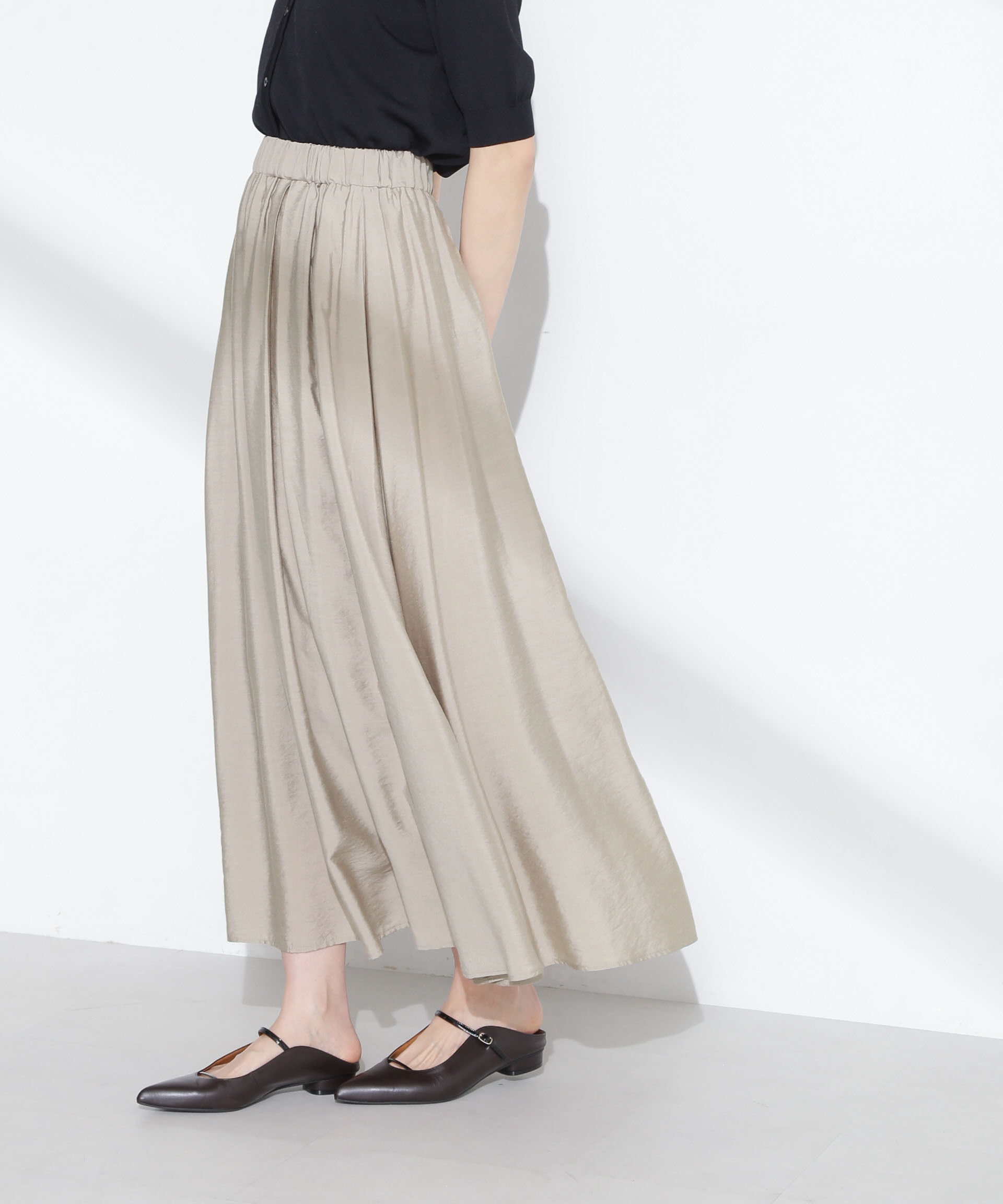 nano･universe「シアーボリュームスカート」|スカート|ベージュ