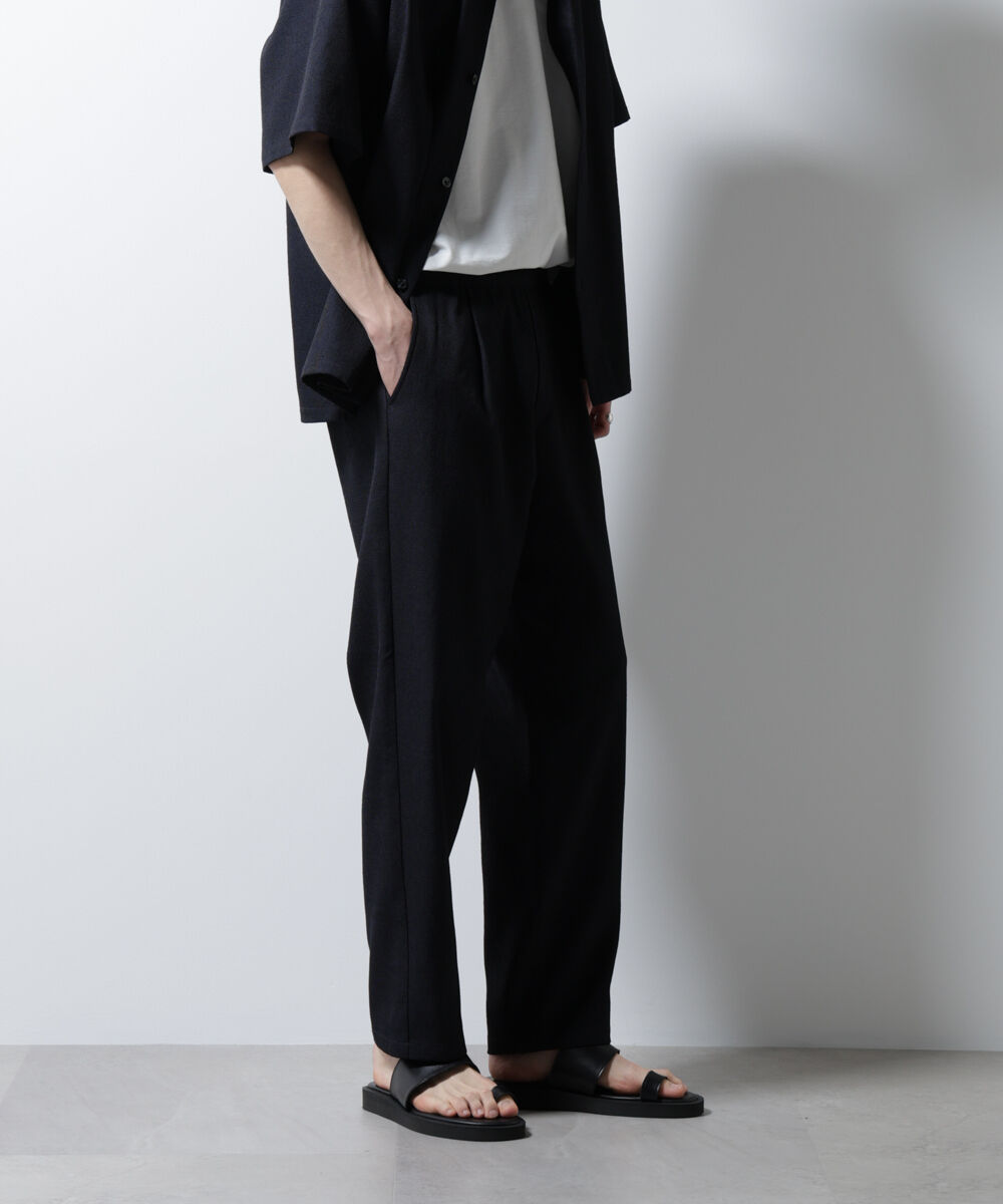 nano･universe「「MC」coveross(R)EOS ポリエステル リラックスワイドパンツ」|チノ|ネイビー