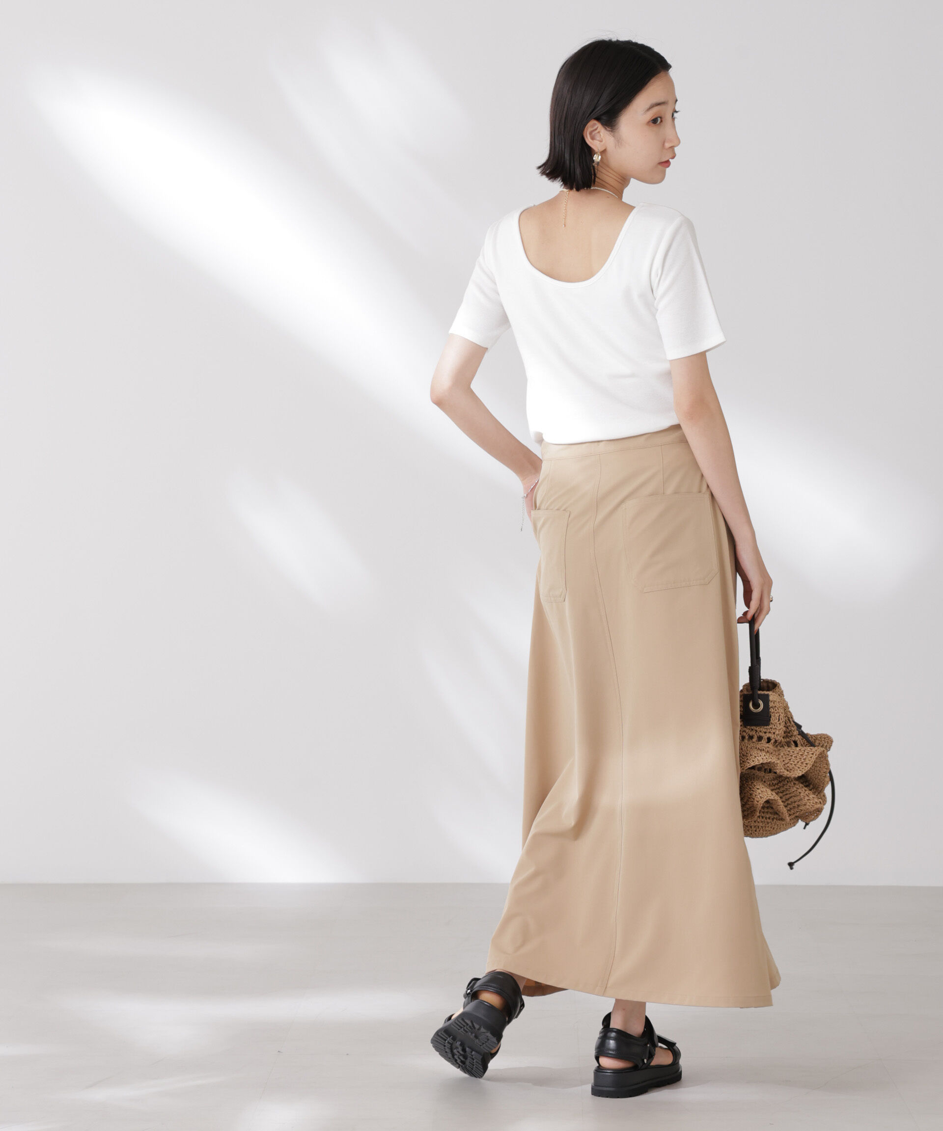 nano･universe「抗菌防臭・接触冷感機能 カップ付きクルーネックトップス」|Tシャツ・カットソー|