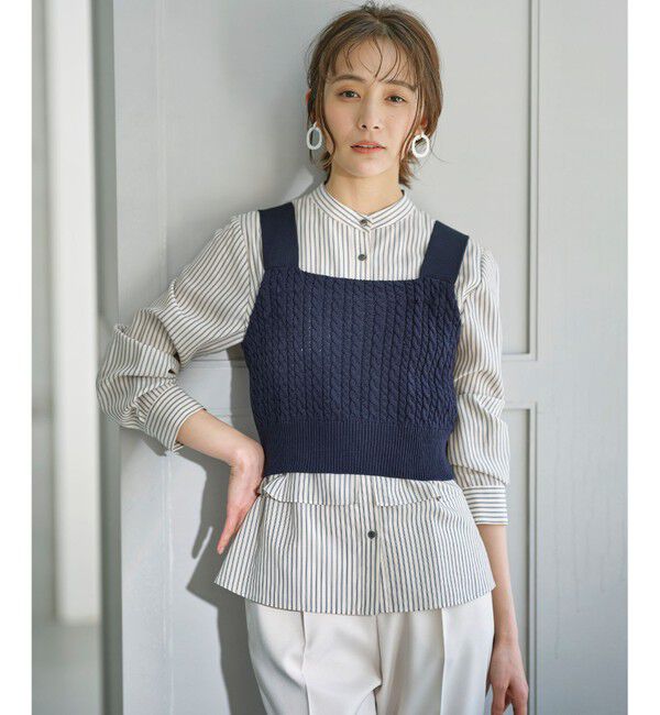 組曲「【WEB限定】CHAI  ニットビスチェ」|ベスト・ジレ|ネイビー系