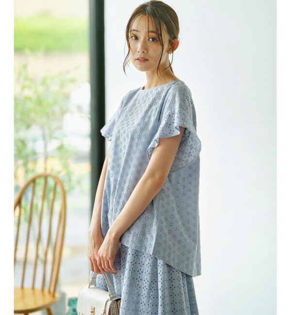 組曲「【洗える】エンブロイダリーレース チュニックブラウス」|シャツ・ブラウス|