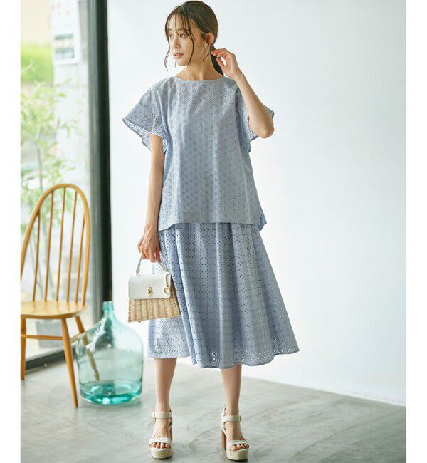 組曲「【洗える】エンブロイダリーレース チュニックブラウス」|シャツ・ブラウス|