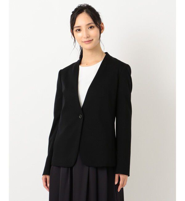 自由区「【Sサイズ有】360&deg;FREE ウォッシャブルノーカラー ジャケット」|ノーカラージャケット|