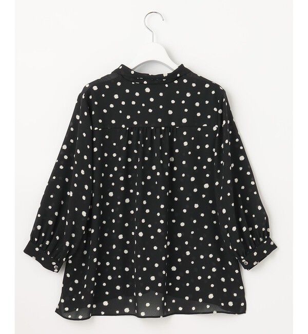 自由区「【セットアップ可】ドットプリント ボウタイブラウス」|シャツ・ブラウス|