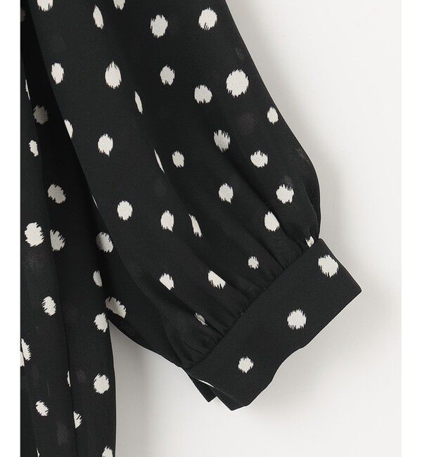 自由区「【セットアップ可】ドットプリント ボウタイブラウス」|シャツ・ブラウス|