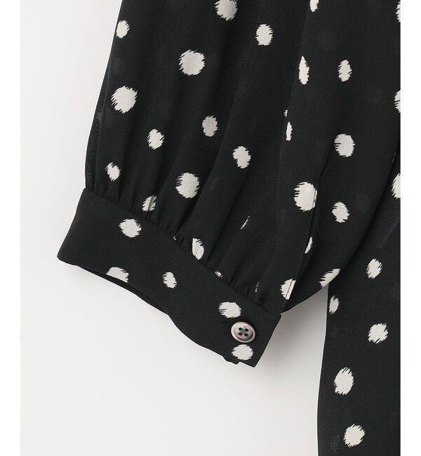 自由区「【セットアップ可】ドットプリント ボウタイブラウス」|シャツ・ブラウス|