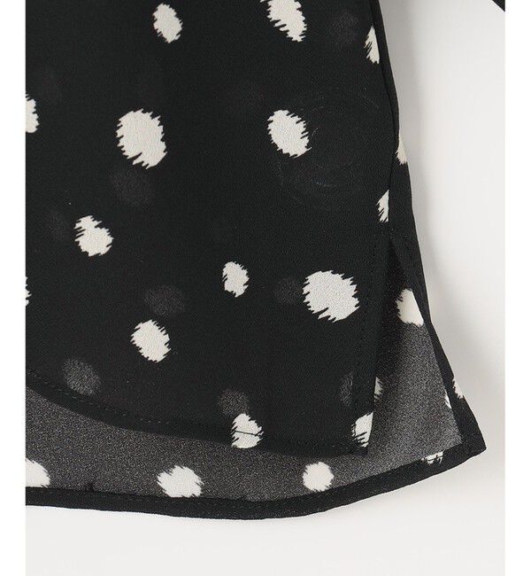 自由区「【セットアップ可】ドットプリント ボウタイブラウス」|シャツ・ブラウス|