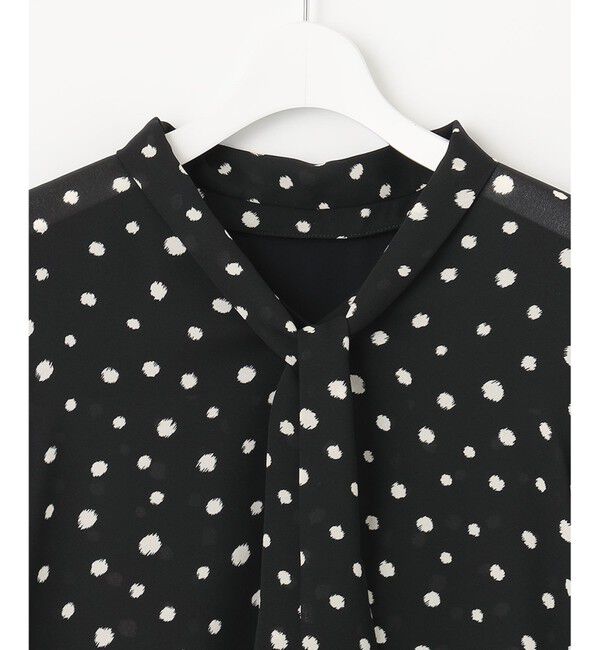 自由区「【セットアップ可】ドットプリント ボウタイブラウス」|シャツ・ブラウス|