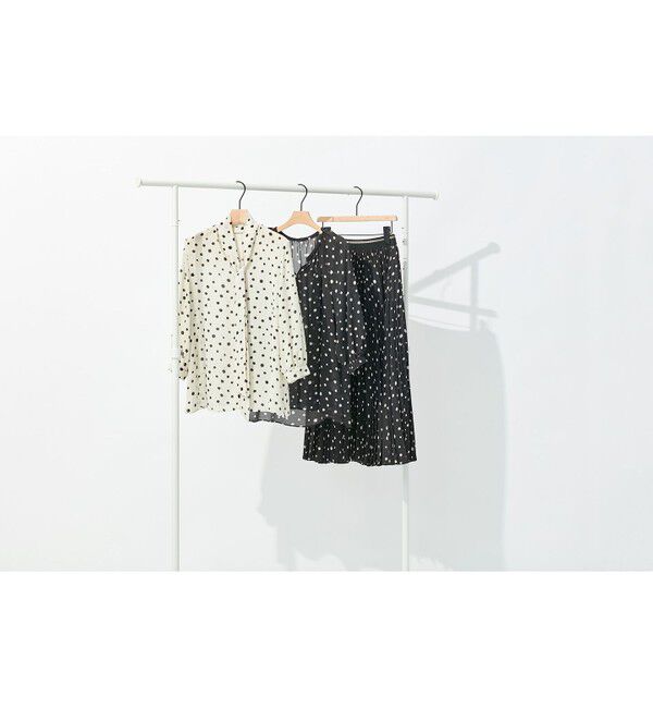 自由区「【セットアップ可】ドットプリント ボウタイブラウス」|シャツ・ブラウス|