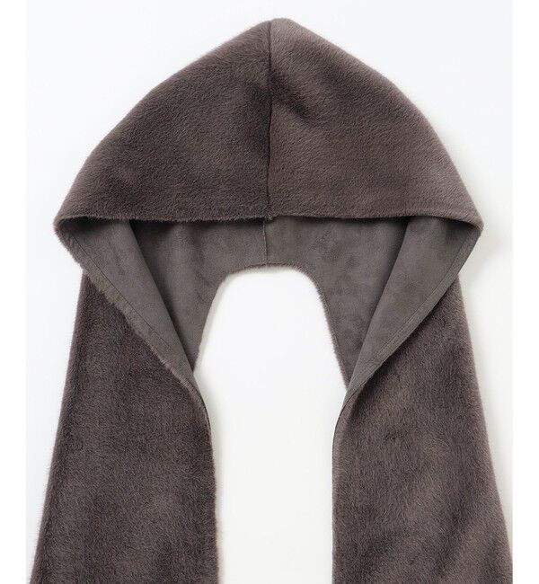 自由区「エコミンクフード付き ストール」|ストール|