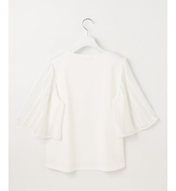 自由区「【洗える】レースエッジフレアスリーブ トップス」|Tシャツ・カットソー|