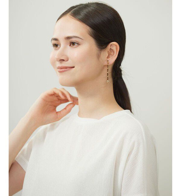 自由区「【SHIHOさん着用】プレシオサダイヤレーン イヤリング」|イヤリング|ブラウン