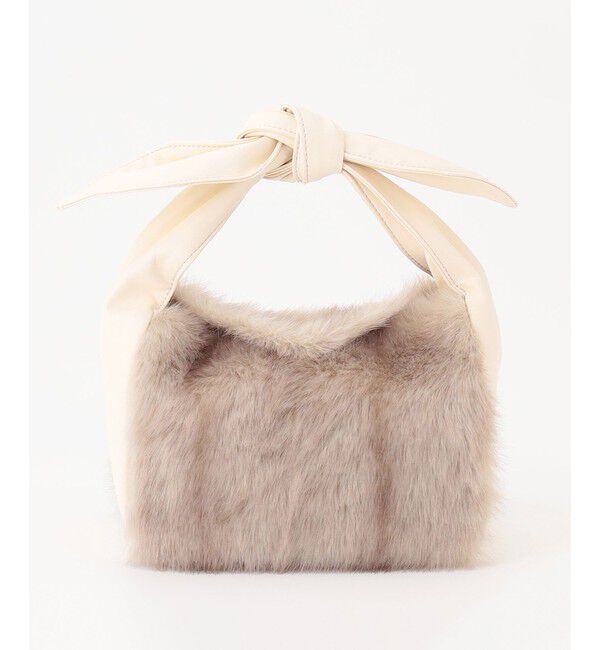 23区「フェイクファー2WAY ショルダー バッグ」|ショルダー・メッセンジャー|アイボリー系