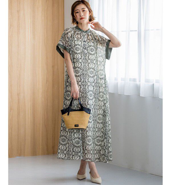 23区「【一部店舗限定/速乾性/洗える】モノトーンプリント ワンピース」|ワンピース|