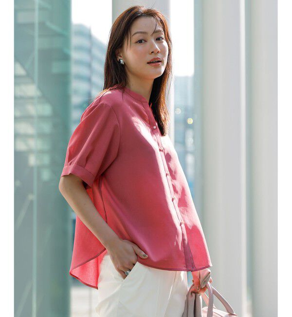 ANY SIS「【接触冷感・UVカット・速乾】スムージーポリエステル 2WAY ブラウス」|シャツ・ブラウス|