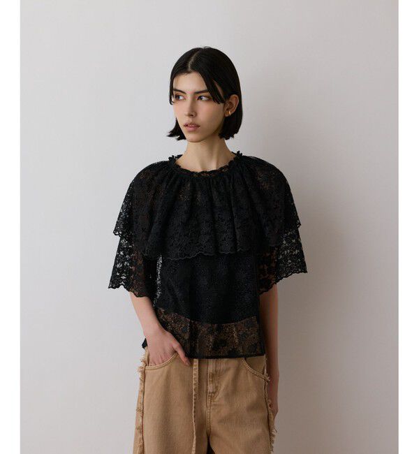GRACE CONTINENTAL「レースケープブラウス」|シャツ・ブラウス|