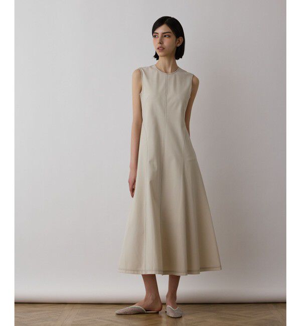 GRACE CONTINENTAL「ステッチカットワンピース」|ワンピース|ベージュ