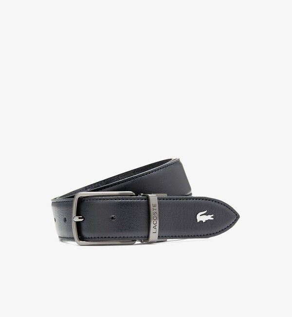 LACOSTE「スムース/クロコ型　リバーシブルベルト」|ベルト|ブラック