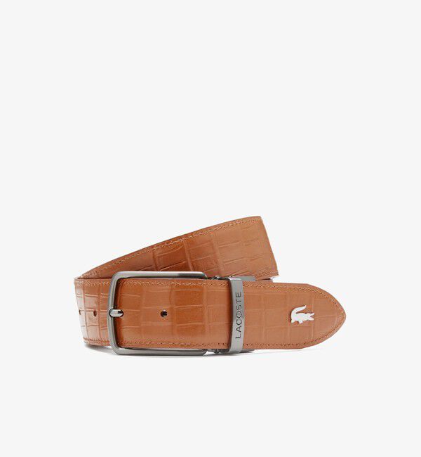 LACOSTE「スムース/クロコ型　リバーシブルベルト」|ベルト|ブラウン