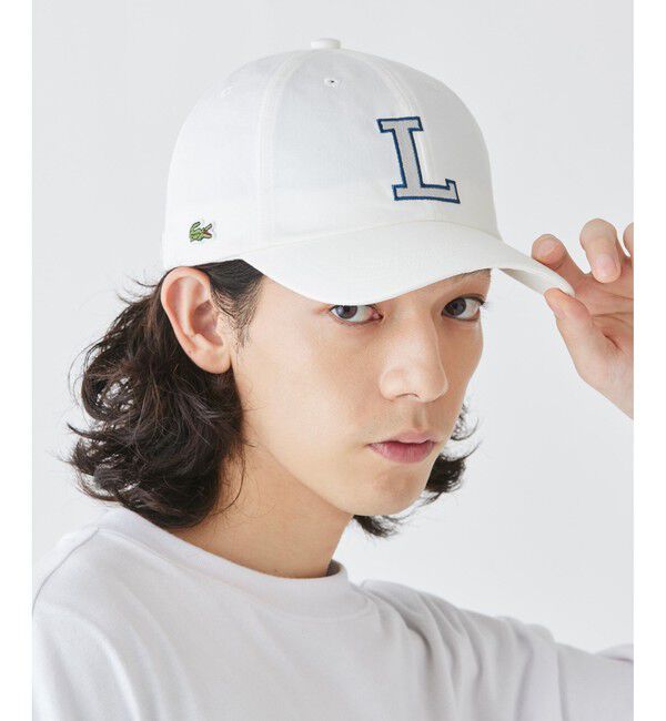LACOSTE「コットンツイルLロゴキャップ」|キャップ・キャスケット|オフホワイト