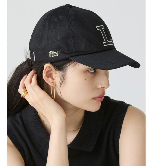 LACOSTE「コットンツイルLロゴキャップ」|キャップ・キャスケット|ブラック