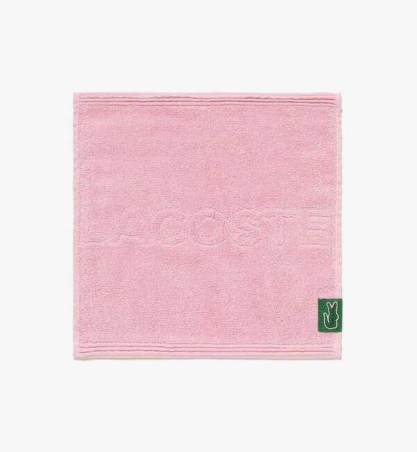 LACOSTE「ワントーンブランディングタオルハンカチ」|タオル|ピンク