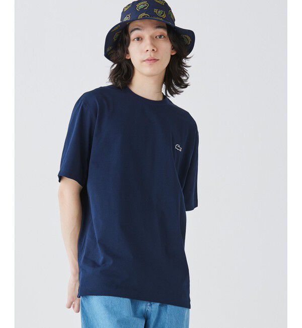 LACOSTE「アウトラインクロッククルーネック半袖Tシャツ」|Tシャツ・カットソー|ネイビー