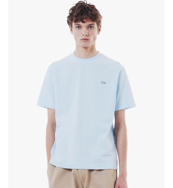 LACOSTE「アウトラインクロッククルーネック半袖Tシャツ」|Tシャツ・カットソー|サックスブルー