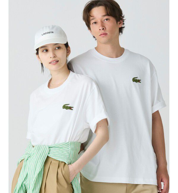 LACOSTE「シェニールワニロゴ オーバーサイズ半袖Tシャツ / ルーズフィットT」|Tシャツ・カットソー|