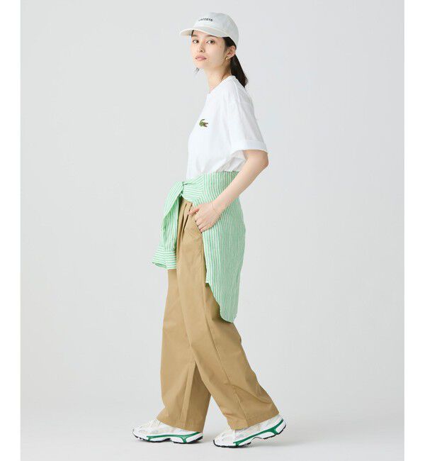 LACOSTE「シェニールワニロゴ オーバーサイズ半袖Tシャツ / ルーズフィットT」|Tシャツ・カットソー|