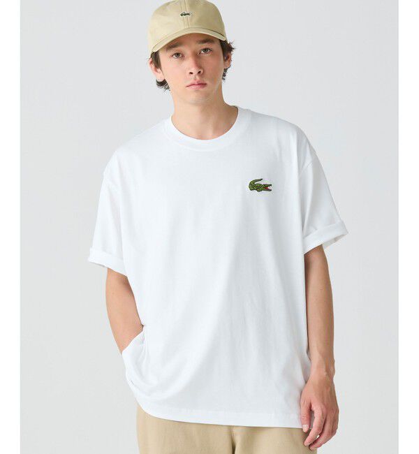 LACOSTE「シェニールワニロゴ オーバーサイズ半袖Tシャツ / ルーズフィットT」|Tシャツ・カットソー|