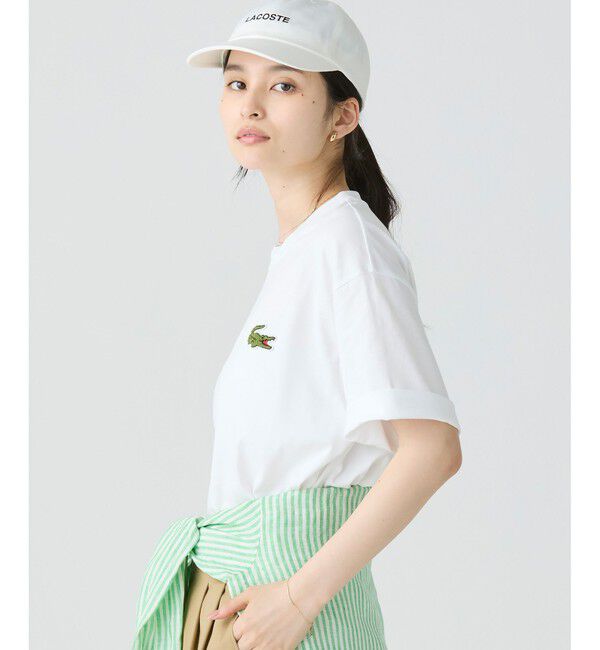 LACOSTE「シェニールワニロゴ オーバーサイズ半袖Tシャツ / ルーズフィットT」|Tシャツ・カットソー|