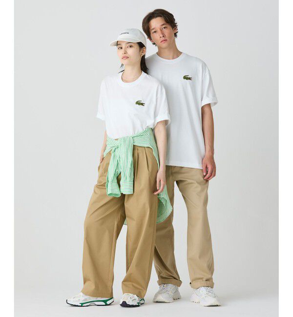 LACOSTE「シェニールワニロゴ オーバーサイズ半袖Tシャツ / ルーズフィットT」|Tシャツ・カットソー|