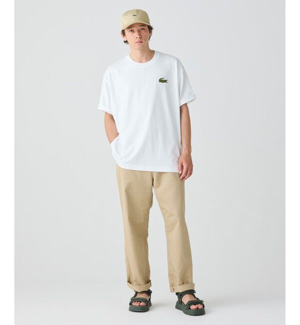 LACOSTE「シェニールワニロゴ オーバーサイズ半袖Tシャツ / ルーズフィットT」|Tシャツ・カットソー|