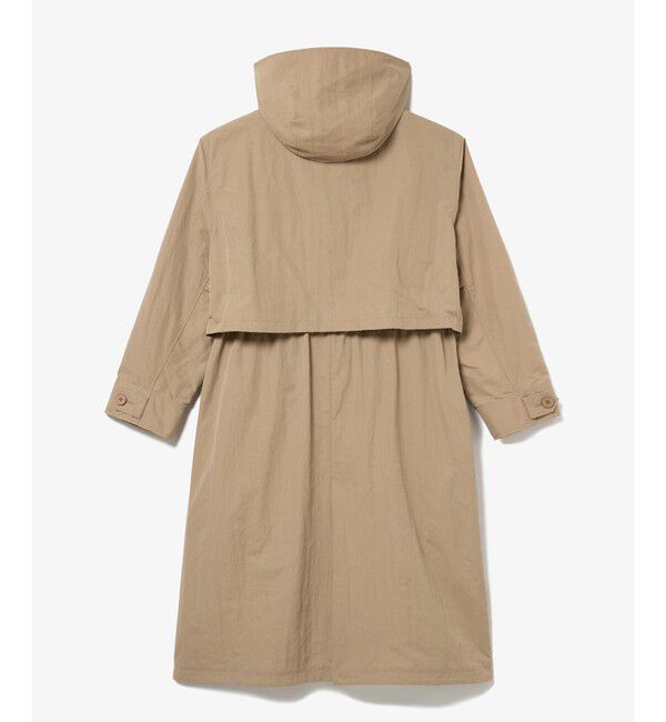 LACOSTE「フード脱着可 撥水ナイロン スタンドカラー ミリタリーコート / ロングコート」|ステンカラーコート|