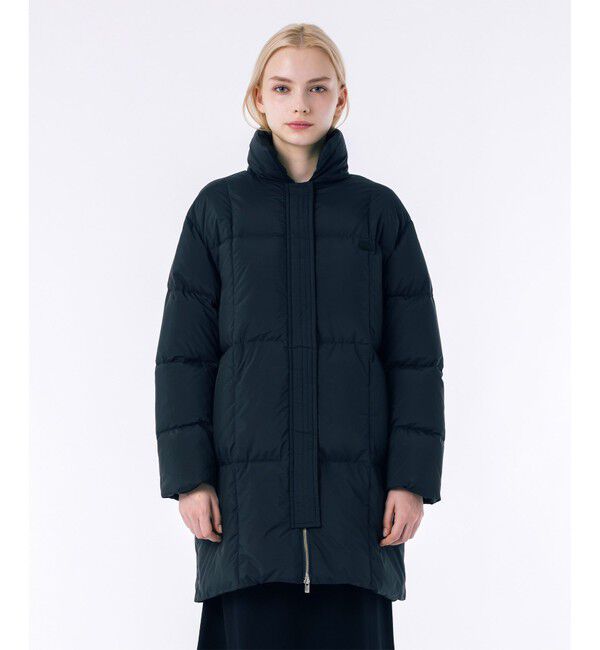 LACOSTE「パウダータッチ ダブルジップ ナイロンスタンドカラーダウンコート」|ダウン|ブラック