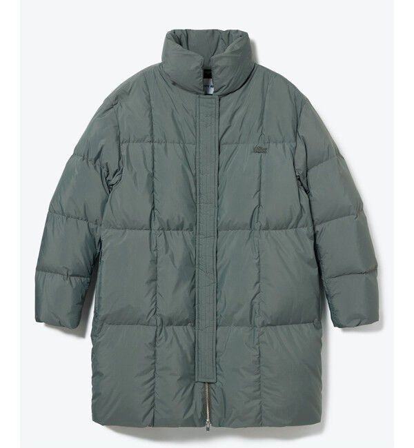 LACOSTE「パウダータッチ ダブルジップ ナイロンスタンドカラーダウンコート」|ダウン|