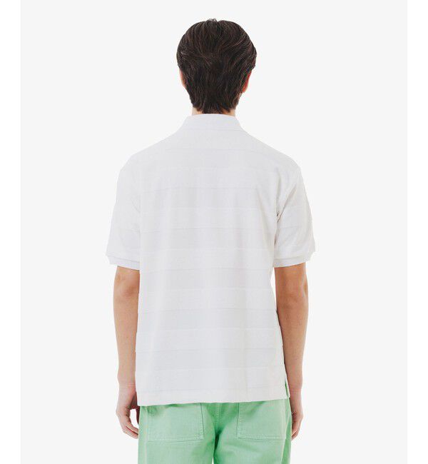 LACOSTE「パイル地切り替え同色ボーダーポロシャツ」|ポロシャツ|