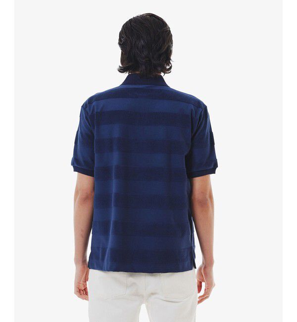 LACOSTE「パイル地切り替え同色ボーダーポロシャツ」|ポロシャツ|