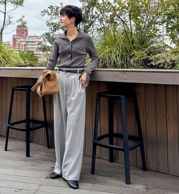 NOLLEY'S sophi「《セットアップ対応》ウール混ウォッシャブルワイドパンツ」|その他|