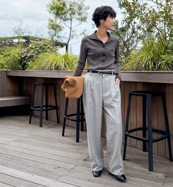 NOLLEY'S sophi「《セットアップ対応》ウール混ウォッシャブルワイドパンツ」|その他|