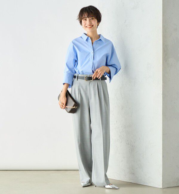 NOLLEY'S sophi「《セットアップ対応》ウール混ウォッシャブルワイドパンツ」|その他|