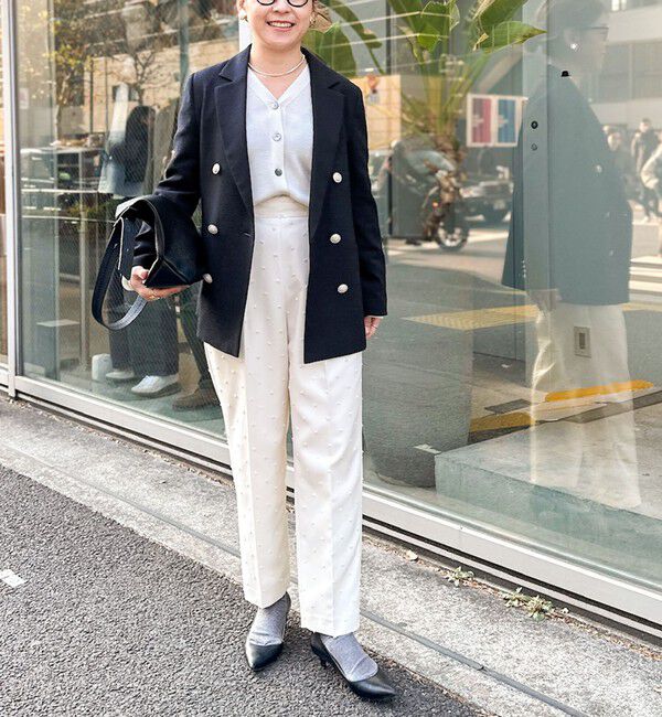 NOLLEY'S「《セットアップ対応》ウォッシャブルドットツッキリツータックテーパードパンツ」|その他|