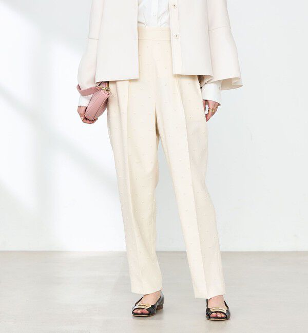 NOLLEY'S「《セットアップ対応》ウォッシャブルドットツッキリツータックテーパードパンツ」|その他|