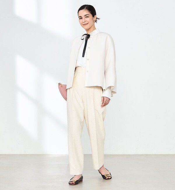 NOLLEY'S「《セットアップ対応》ウォッシャブルドットツッキリツータックテーパードパンツ」|その他|