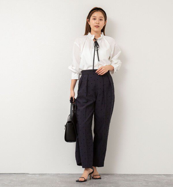 NOLLEY'S「《セットアップ対応》ウォッシャブルドットツッキリツータックテーパードパンツ」|その他|